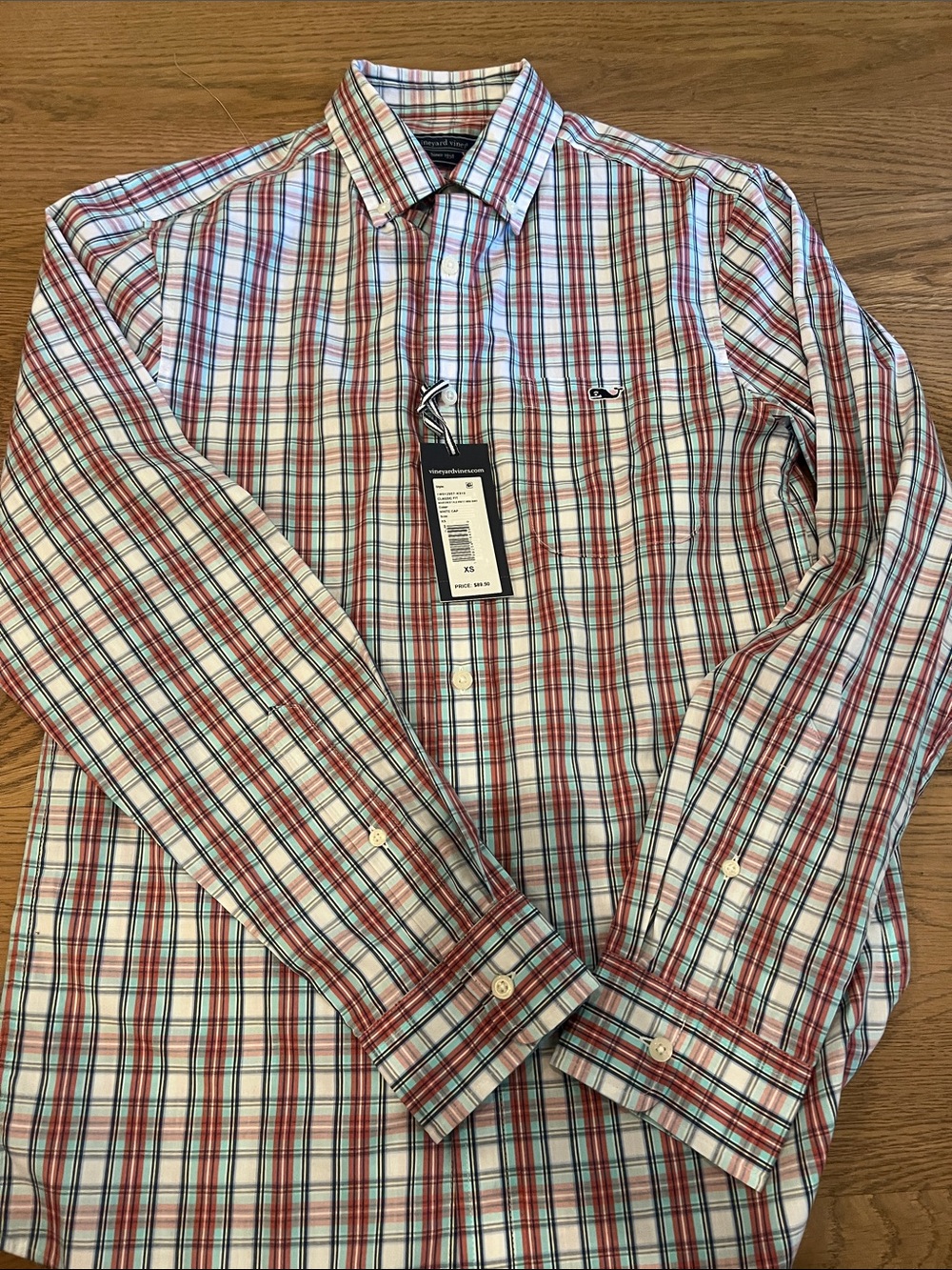 Vineyard Vines Men's Plaid Button-Up Shirt - Red, Blue & White